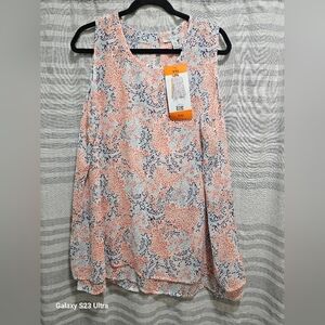 Fever Double-layer Sleeveless Blouse. Blue, Red, Orange, And Teal XXL